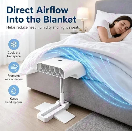 Portable Quilt Fan – 5-Speed Remote Control Bed Fan for Better Sleep