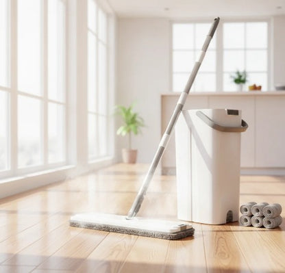 Magic Spin Mop Set with Self-Wringing Bucket & 360° Rotating Head