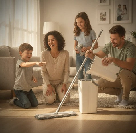 Magic Spin Mop Set with Self-Wringing Bucket & 360° Rotating Head