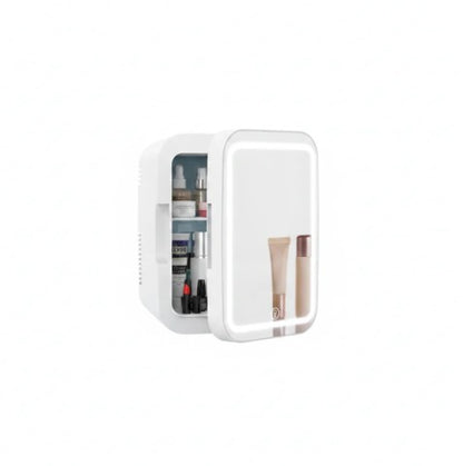 4L Mini Beauty Fridge – Skincare & Makeup Refrigerator with Mirror Door, Cooling & Heating