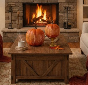 Glitter Resin Pumpkin Ornament | Halloween & Autumn Home Decor