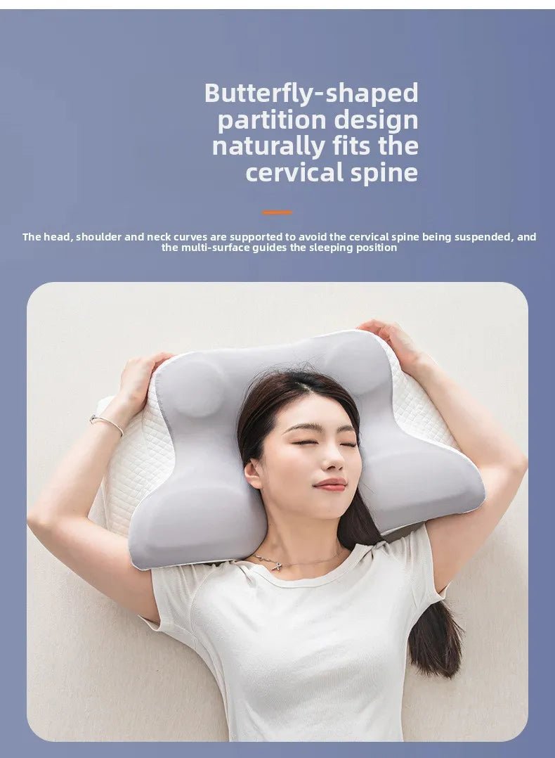 Ergonomic Memory Foam Cervical Pillow – Butterfly Shape for Neck & Shoulder Pain Relief - TokyoHome