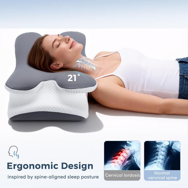Ergonomic Memory Foam Cervical Pillow – Butterfly Shape for Neck & Shoulder Pain Relief - TokyoHome