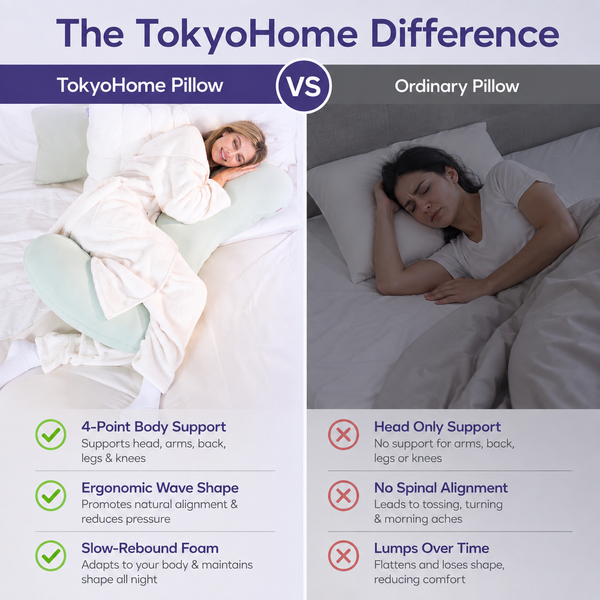 Breathable cover and slow-rebound memory foam body pillow for side sleepers