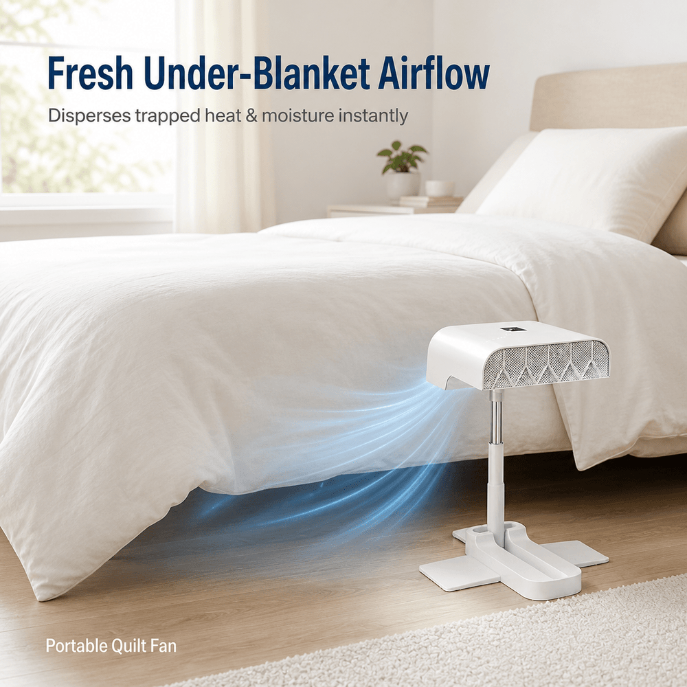 Portable Quilt Fan – 5-Speed Remote Control Bed Fan for Better Sleep - TokyoHome