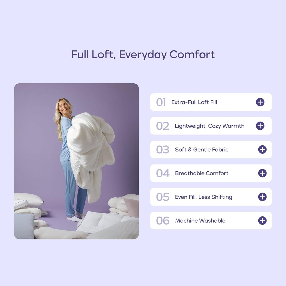 Summer Cloud Quilt | Cooling Summer Comforter with Feather Velvet Filling - TokyoHome