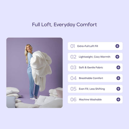 Summer Cloud Quilt | Cooling Summer Comforter with Feather Velvet Filling - TokyoHome
