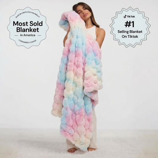 Tie-Dye Coral Fleece Blanket – Soft All-Season Throw - TokyoHome